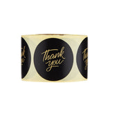 Black Thank You Sticker Roll 250 Pieces - hotpackwebstore.com - Stickers
